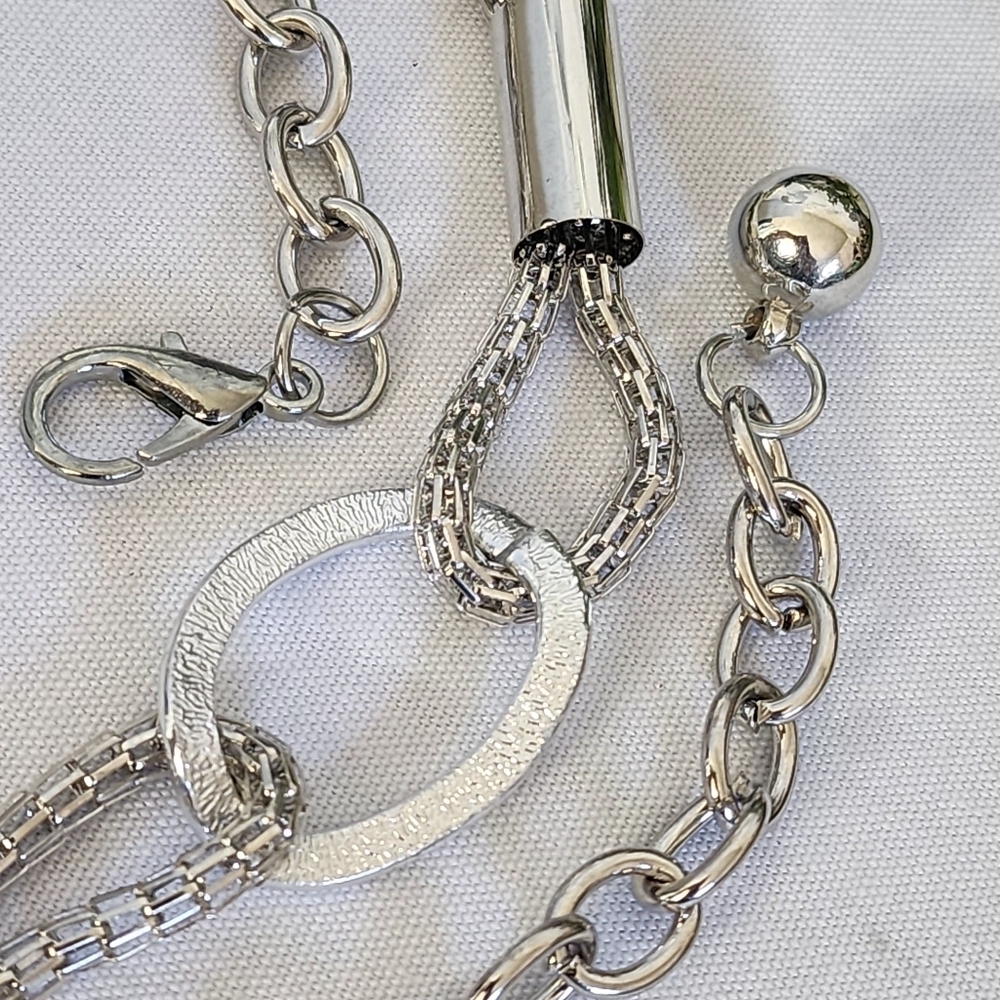 Silver Mesh Loop Adjustable Chain Belt - Picture 9 of 9